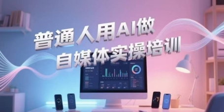 普通人用AI做自媒体实操培训，普通人一个人用ai做自媒体，视频制作、短视频引流、直播带货，轻松入门-轻创副业圈