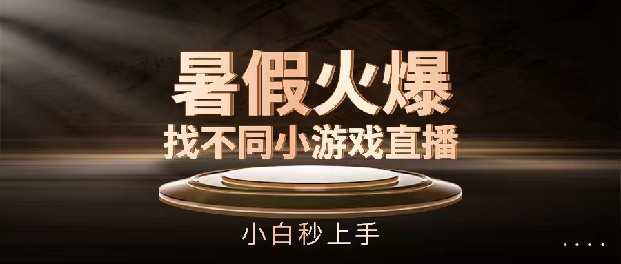暑假火爆找不同小游戏直播间，小白秒上手-轻创副业圈