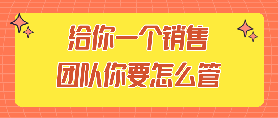 给你一个销售团队你要怎么管-轻创副业圈