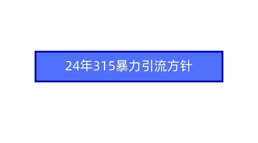 24年315暴力引流方针 爆款筛选让你快速热门+变现-轻创副业圈