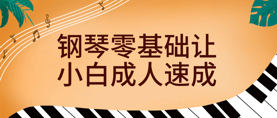 钢琴零基础让小白成人速成-轻创副业圈