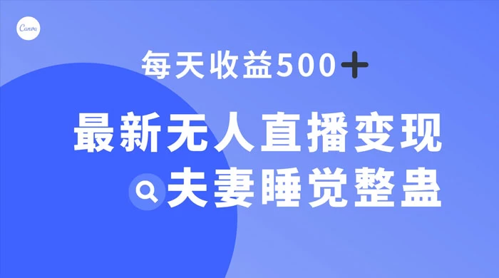 最新无人直播变现，夫妻睡觉整蛊，每天躺赚 500+-轻创副业圈
