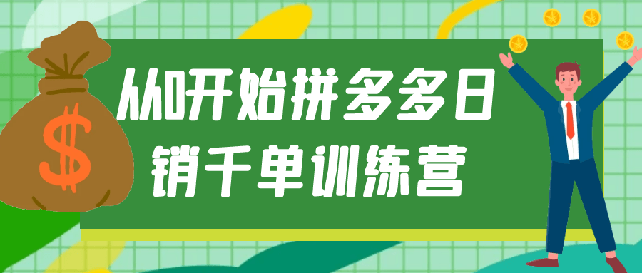 从0开始拼多多日销千单训练营-轻创副业圈