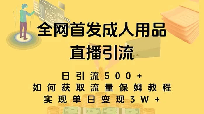 成人用品直播引流获客暴力玩法，单日引流500+，变现 3w+，保姆级教程-轻创副业圈