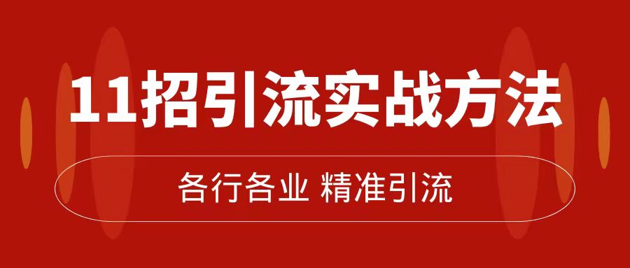 精准引流术：11 招引流实战方法，让你私域流量加到爆（共 11 课）-轻创副业圈