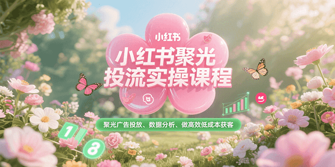 小红书聚光投流实操课程，聚光广告投放、数据分析、做高效低成本获客-轻创副业圈