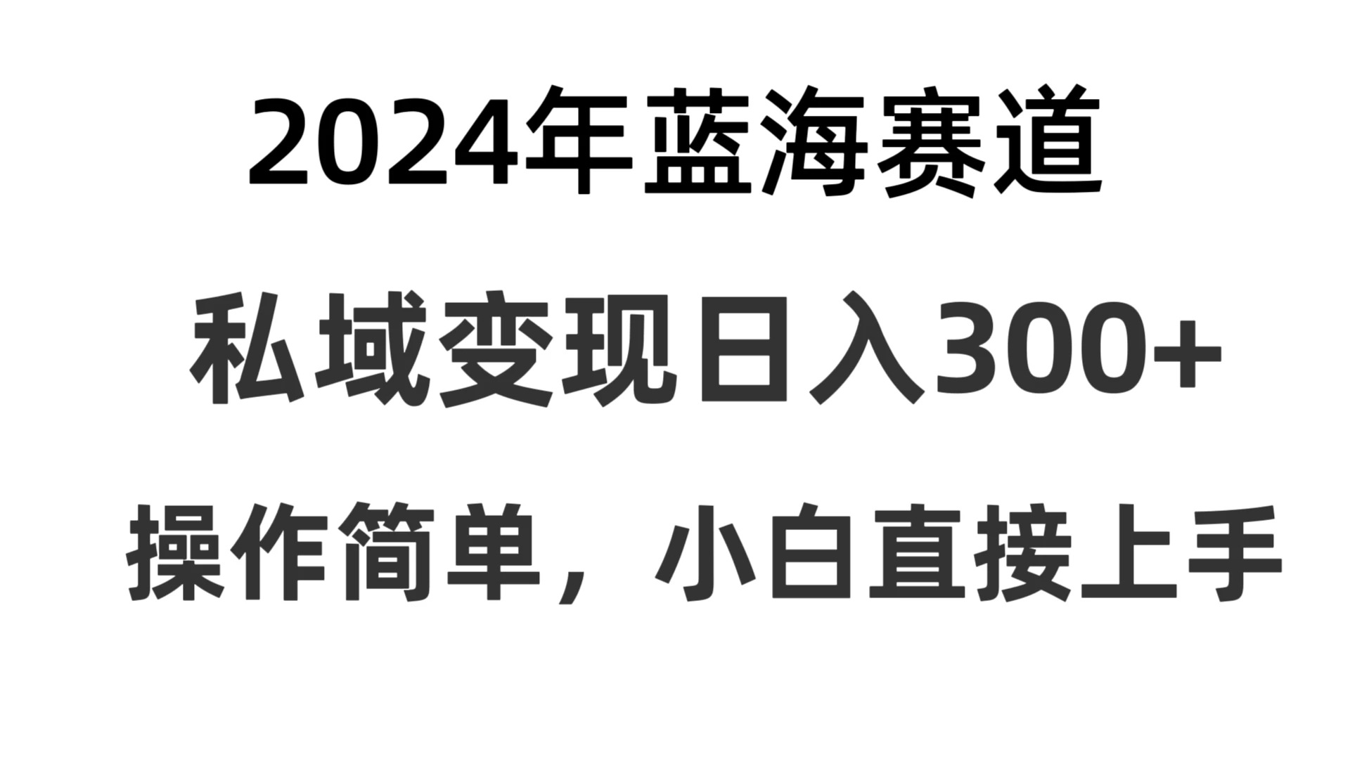 2024抖音蓝海赛道，私域变现日入300+，操作简单，每年只需一小时，纯小白可直接上手-轻创副业圈