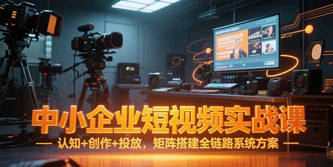 中小企业短视频实战课，认知+创作+投放，矩阵搭建全链路系统方案-轻创副业圈