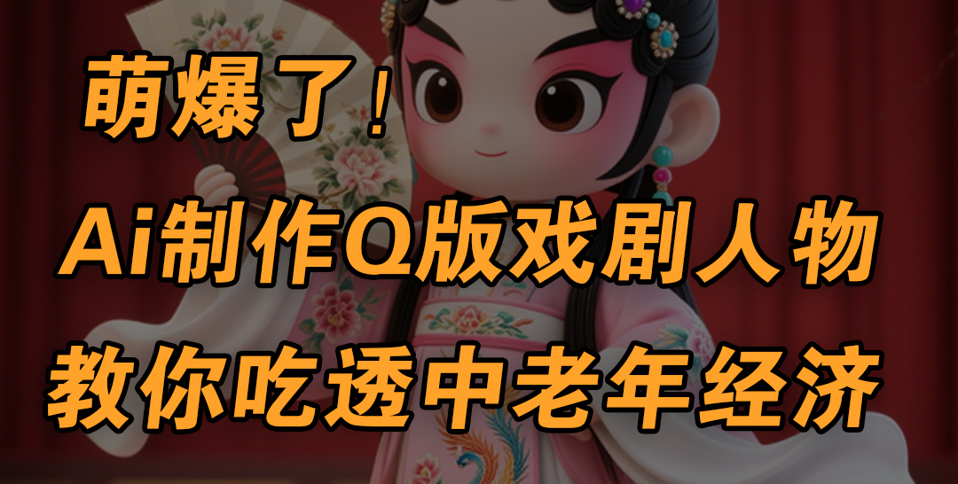用Ai制作Q版戏剧人物，手把手教你吃透中老年经济，5分钟一个成品，多渠道变现-轻创副业圈