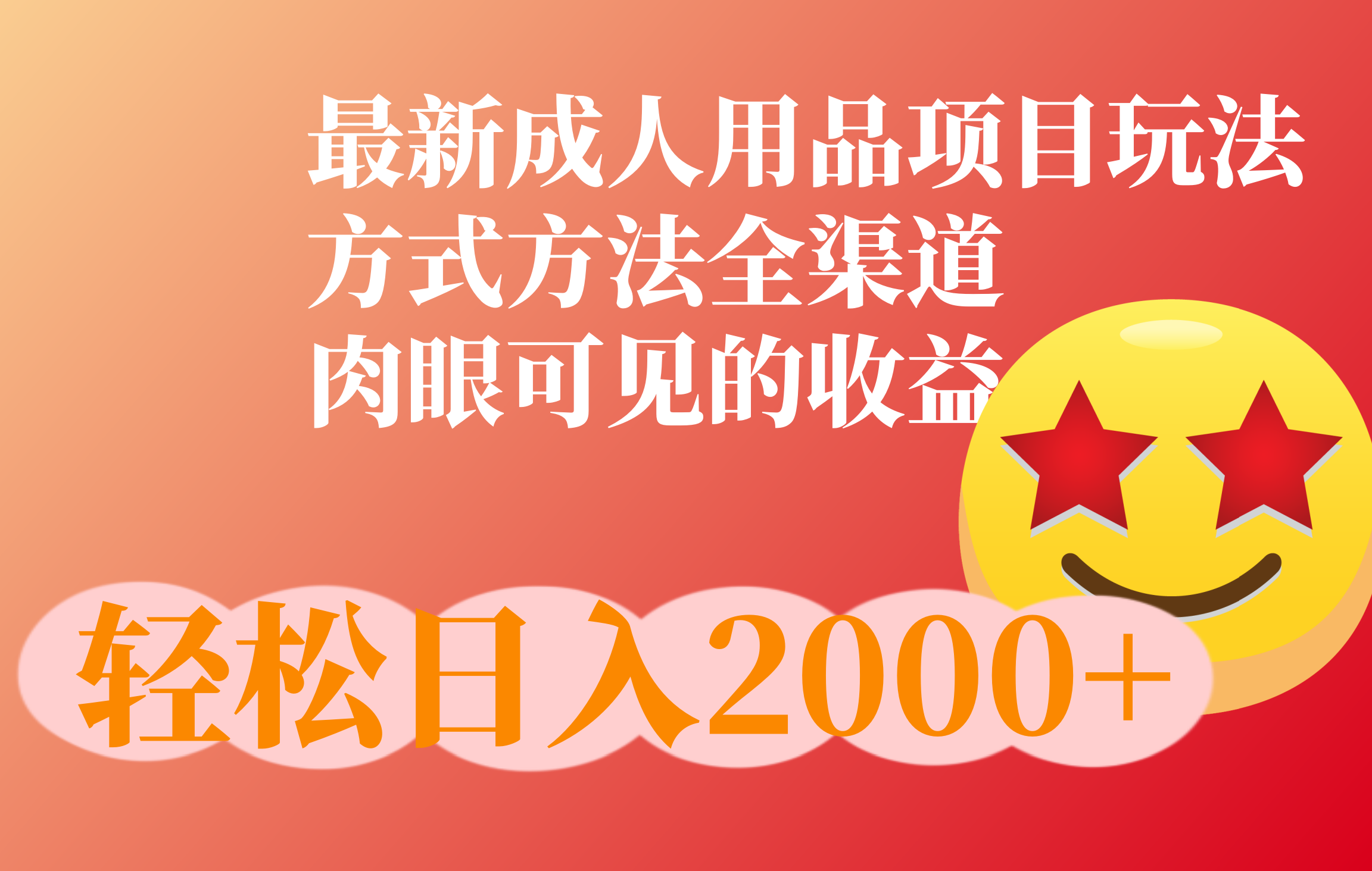 成人用品项目最新玩法，行业异常火爆，方式方法全渠道-轻创副业圈