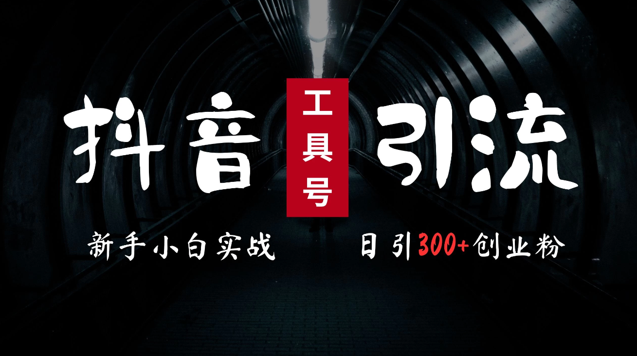 2024最新抖音工具号引流玩法，高效日引300+创业粉，当天变现5000+，小白也可成为实战高手-轻创副业圈
