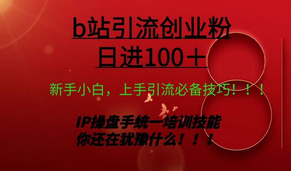 日引创业粉 100+ b 站全套打法【实操教学】不容错过-轻创副业圈