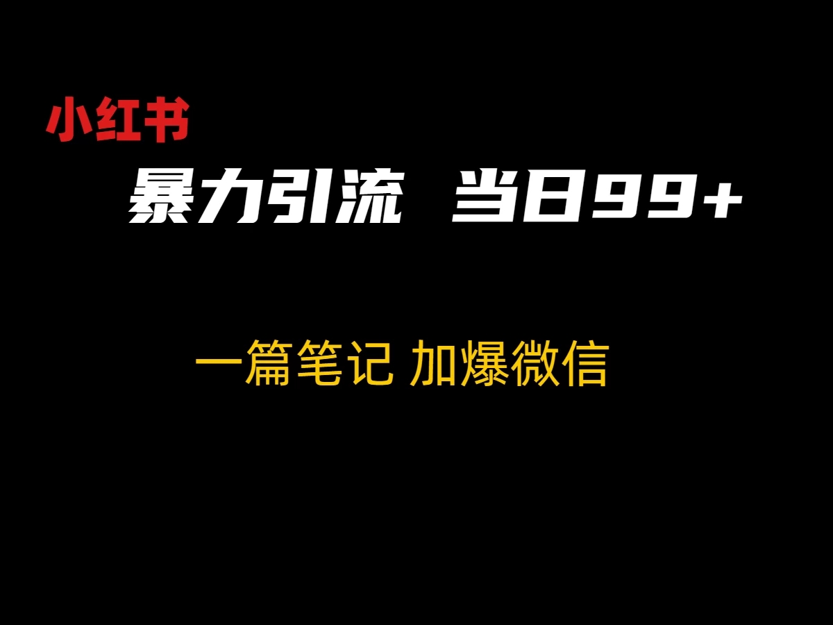 小红书暴力引流方法，当日99+，非常简单的引流方法-轻创副业圈