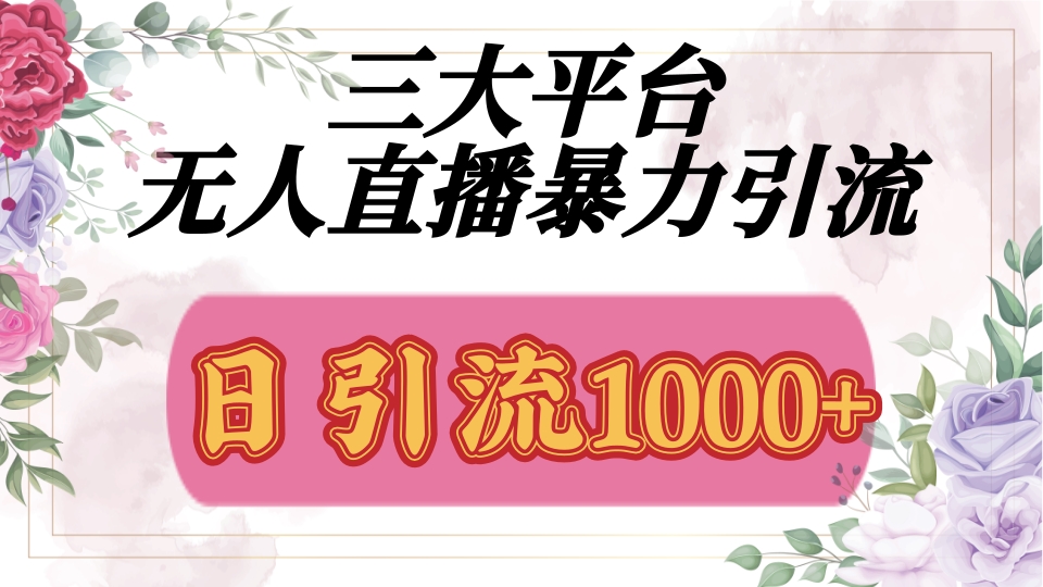 三大平台无人直播引流，吸引精准创业粉，保姆级教学-轻创副业圈