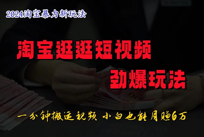 蓝海项目，淘宝逛逛视频分成计划，日入500+，只需一分钟搬运视频-轻创副业圈
