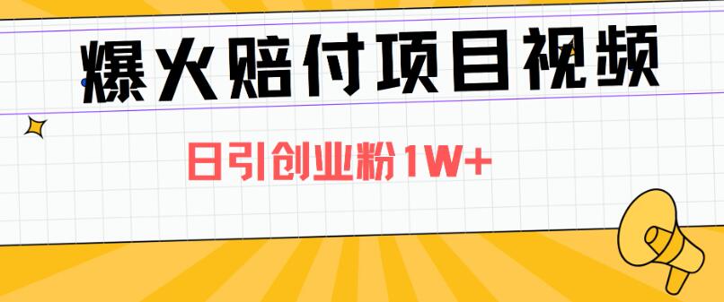 爆火赔付项目视频，全网平台进行引流，日引创业粉1W+-轻创副业圈