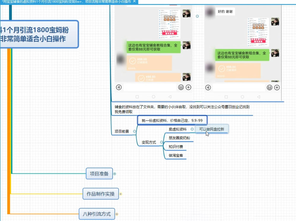 某收费 1680 的虚拟资料引流宝妈粉项目，零成本无脑操作，成交率非常高（教程+资料）