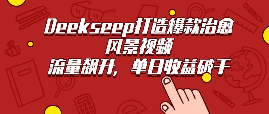 Deekseep打造爆款治愈风景视频，流量飙升，单日收益破千-轻创副业圈