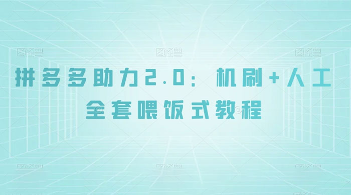 拼夕夕助力 2.0 新玩法：机刷+人工全套交付，喂饭式教程-轻创副业圈