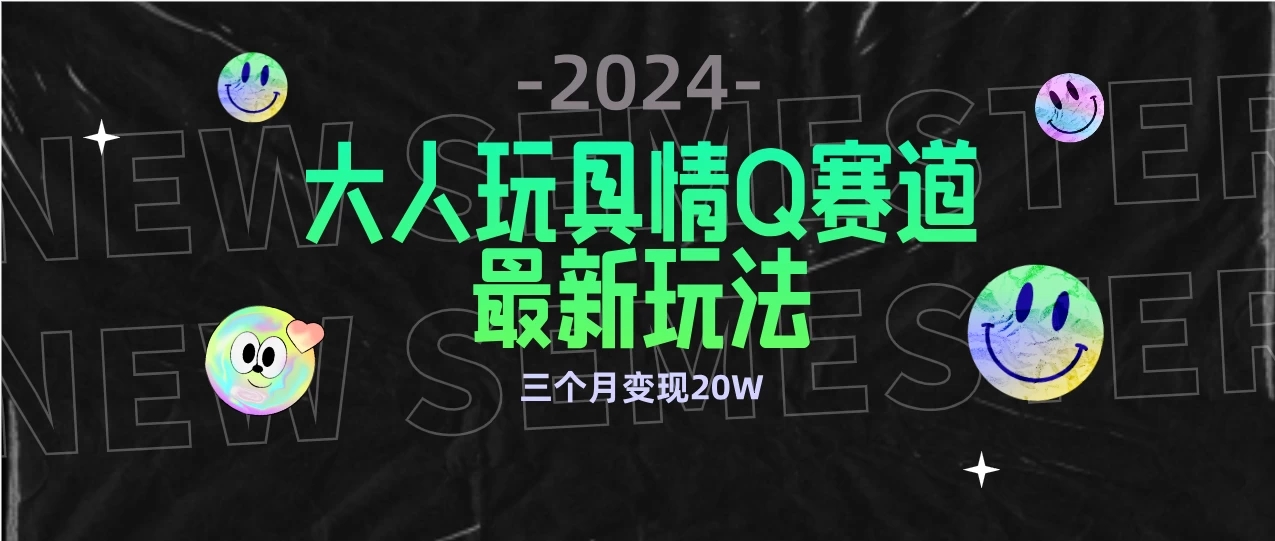 全新大人玩具情Q赛道合规新玩法，零投入，不封号流量多渠道变现，三个月变现20W-轻创副业圈