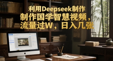 利用Deepseek制作国学智慧视频，流量过W，日入几张-轻创副业圈
