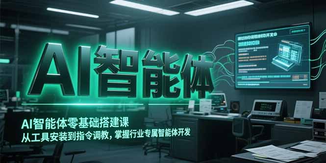 AI智能体零基础搭建课，从工具安装到指令调教，掌握行业专属智能体开发…-轻创副业圈