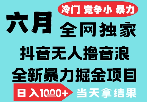 2025年6月高爆抖音无人直播最新撸音浪掘金项目，无脑日入1k+，低门槛小白可做，可矩阵放大【揭秘】-轻创副业圈