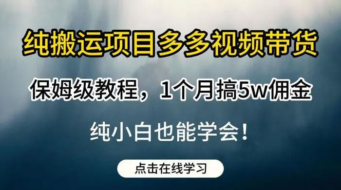 多多视频带货，纯搬运一个月搞了 5W 佣金，小白也能操作【揭秘】-轻创副业圈