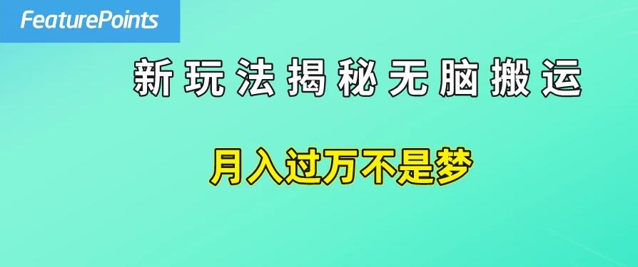 简单操作，每天50美元收入，搬运就是赚钱的秘诀！-轻创副业圈