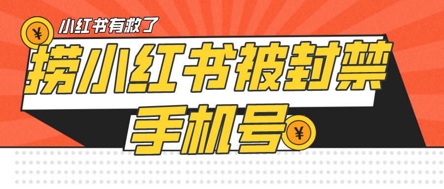 捞小红书被封禁手机号，小红书被封号禁言账号手机换绑-轻创副业圈