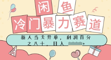 闲鱼冷门暴力赛道，新人当天开单，门槛低，日入多张-轻创副业圈