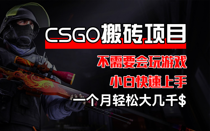 CSGO 装备搬砖项目，操作简单，不需要会玩游戏，小白也能快速上手，一个月轻松大几千-轻创副业圈