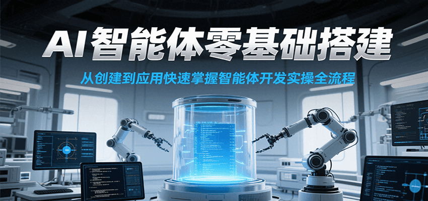 AI智能体零基础搭建实操课，从创建到应用快速掌握智能体开发全流程！-轻创副业圈