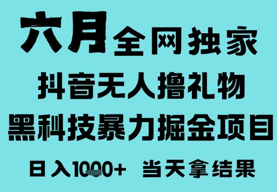 25年6月高爆抖音无人直播最新撸音浪掘金项目，门槛低小白可做，无脑日入1k，可矩阵放大【揭秘】-轻创副业圈