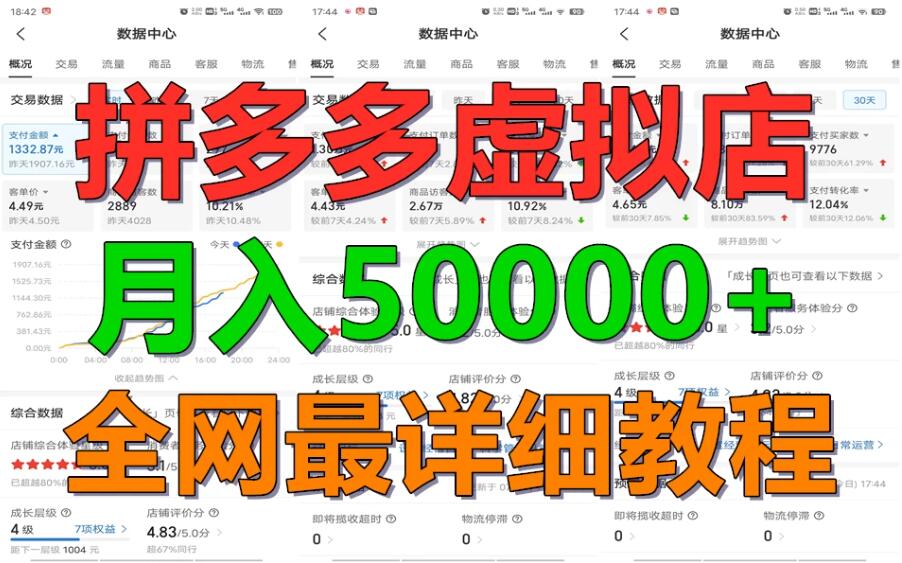 拼多多虚拟电商月入50000+你干你也行，暴利稳定长久，副业首选-轻创副业圈