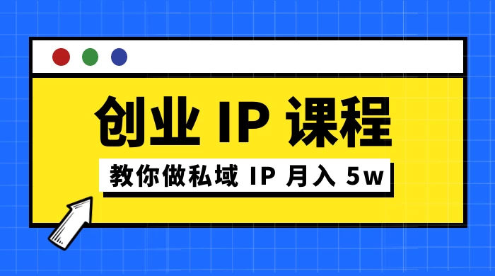 价值 2980 创业 IP 课程，教你做私域 IP 月入 5w-轻创副业圈