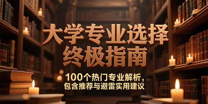 付费文：大学专业选择终极指南,100个热门专业解析,包含推荐与避雷实用建议-轻创副业圈