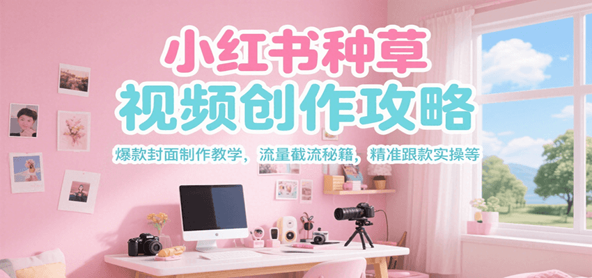 小红书种草视频创作攻略，爆款封面制作教学 ，流量截流秘籍 ，精准跟款实操等-轻创副业圈