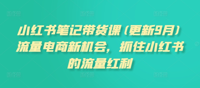 小红书笔记带货课(更新25年6月)流量电商新机会，抓住小红书的流量红利-轻创副业圈