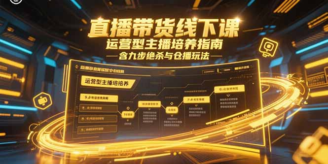 直播带货线下课，运营型主播培养指南，含九步绝杀与仓播玩法-轻创副业圈