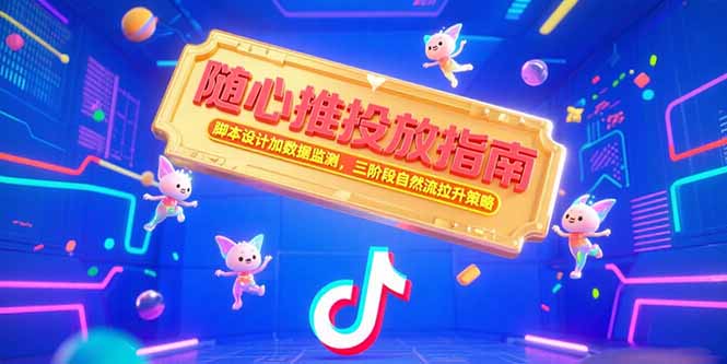 随心推投放指南，脚本设计加数据监测，三阶段自然流拉升策略-轻创副业圈