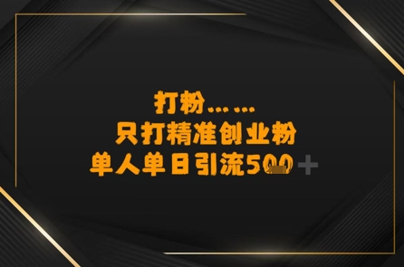 打粉只打精准创业粉，单人单日引流500+-轻创副业圈