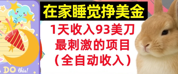 在家挣美金，1天收入93刀，最刺激的项目，0门槛，自动收入(首次公开)-轻创副业圈