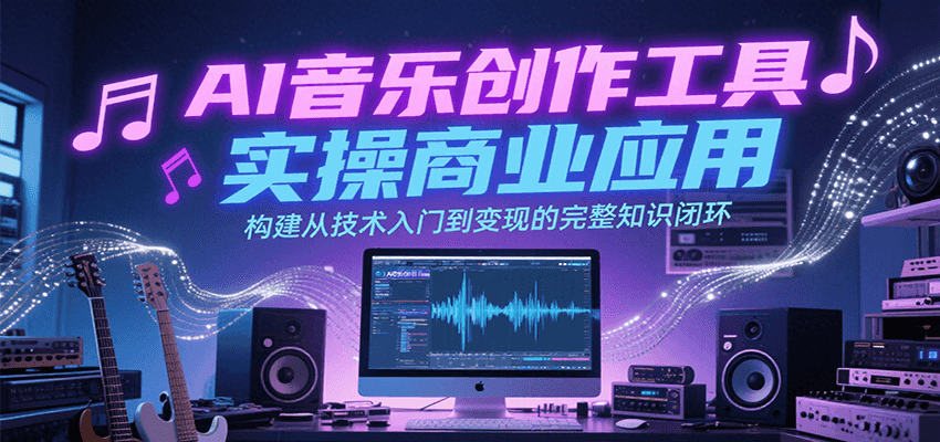 AI音乐创作工具实操商业应用，构建从技术入门到变现的完整知识闭环-轻创副业圈