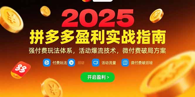 拼多多盈利实战指南，强付费玩法，活动爆流技术，微付费破局方案(更新7月-轻创副业圈