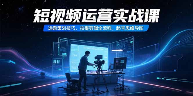 短视频运营实战课，选题策划技巧，拍摄剪辑全流程，起号思维导图-轻创副业圈