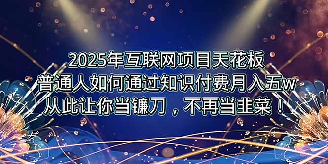2025年互联网项目天花板，普通人如何通过卖项目实现逆风翻盘，月入5W＋！-轻创副业圈