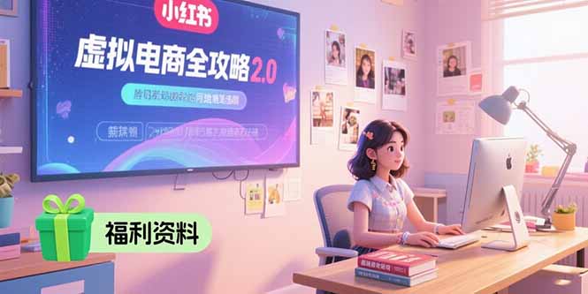 虚拟电商全攻略2.0，开店选品实操流程，账号定位、货源发布、笔记发布技巧-轻创副业圈