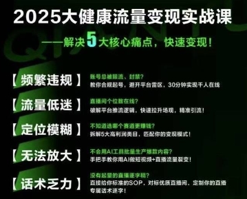 大健康流量全域新增长8.0，三月底线下课视频，大健康万亿蓝海，从类目突围到模式迭代-轻创副业圈