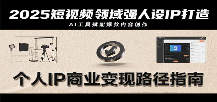 2025短视频领域强人设IP打造，结合爆款案例与AI工具应用，从个人出镜到商业成交转化-轻创副业圈